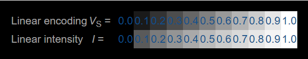 Encoding vs linear intensity