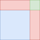 Square, divided into four sections.